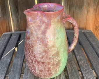 Ceramic Pitcher Crystalline Pottery Handmade Large Drink Pitcher