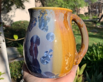 24 oz Large Ceramic Mug Handmade Crystalline Glazed Large Coffee Cup