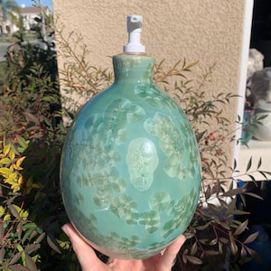 Ceramic Soap Dispenser Crystalline Glazed Extra Large Soap Pump