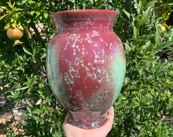 Crystalline Pottery Vase Handmade Decorative Flower Vase