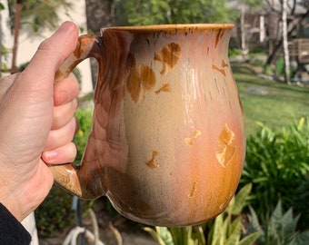 24 oz Large Ceramic Mug Handmade Crystalline Glazed Large Coffee Cup