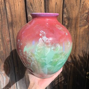 Handmade Pottery Vase Ceramic Crystalline Glazed Decor