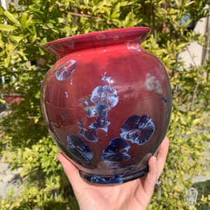 Handmade Pottery Vase Ceramic Crystalline Glazed Decor