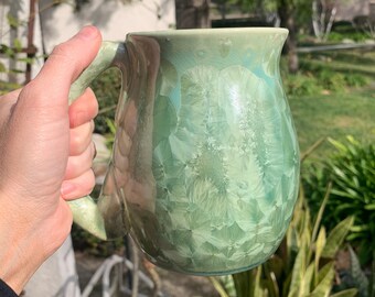 24 oz Large Ceramic Mug Handmade Crystalline Glazed Large Coffee Cup