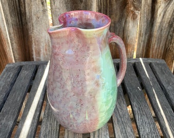 Ceramic Pitcher Crystalline Pottery Handmade Large Drink Pitcher