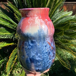 Handmade Pottery Vase Ceramic Crystalline Glazed Decor