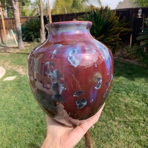 Handmade Pottery Vase Ceramic Crystalline Glazed Decor