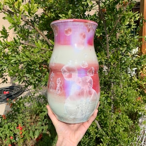 Crystalline Pottery Vase Handmade Decorative Flower Vase