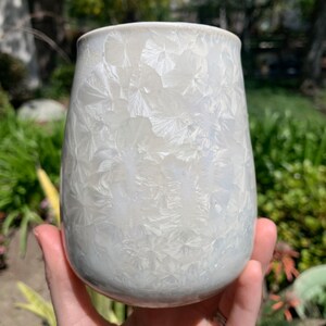 Stemless Wine Glass Crystalline Glazed Handmade Ceramic Wine Cup image 5