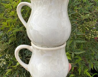 Handmade Espresso or Double Espresso Cup Set of 2 Crystalline Glazed Espresso Mugs