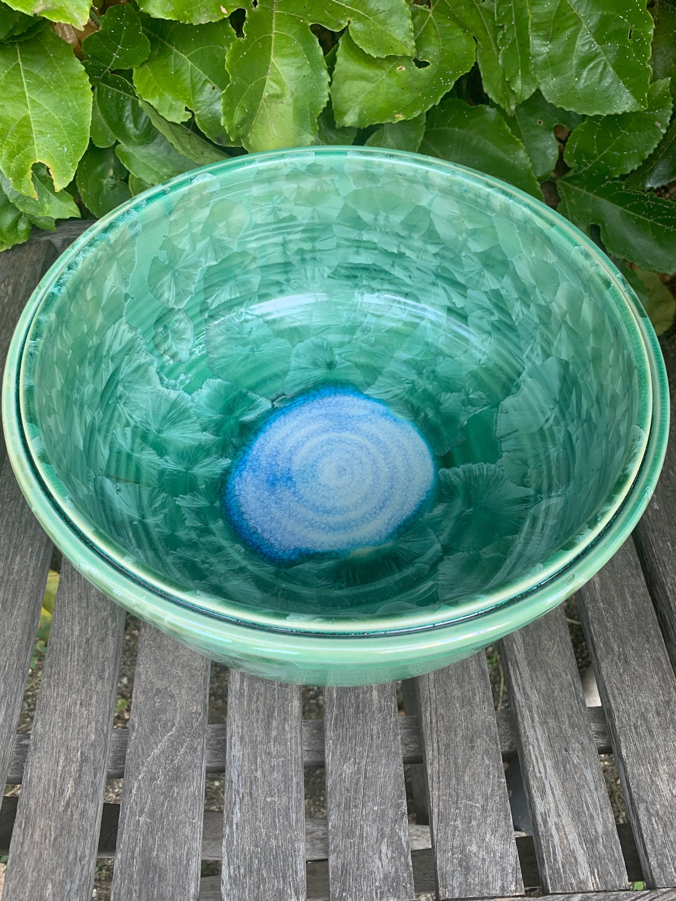 Crystalline Glazed Decorative Fruit Bowl Handmade Bowl Etsy