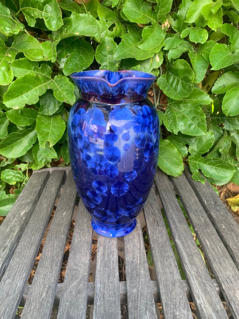 Crystalline Pottery Vase Handmade Decorative Flower Vase image 1