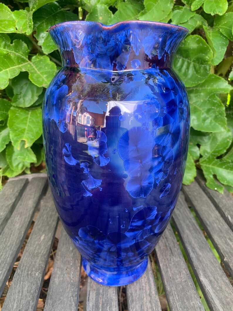 Crystalline Pottery Vase Handmade Decorative Flower Vase image 4