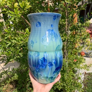 Crystalline Pottery Vase Handmade Decorative Flower Vase