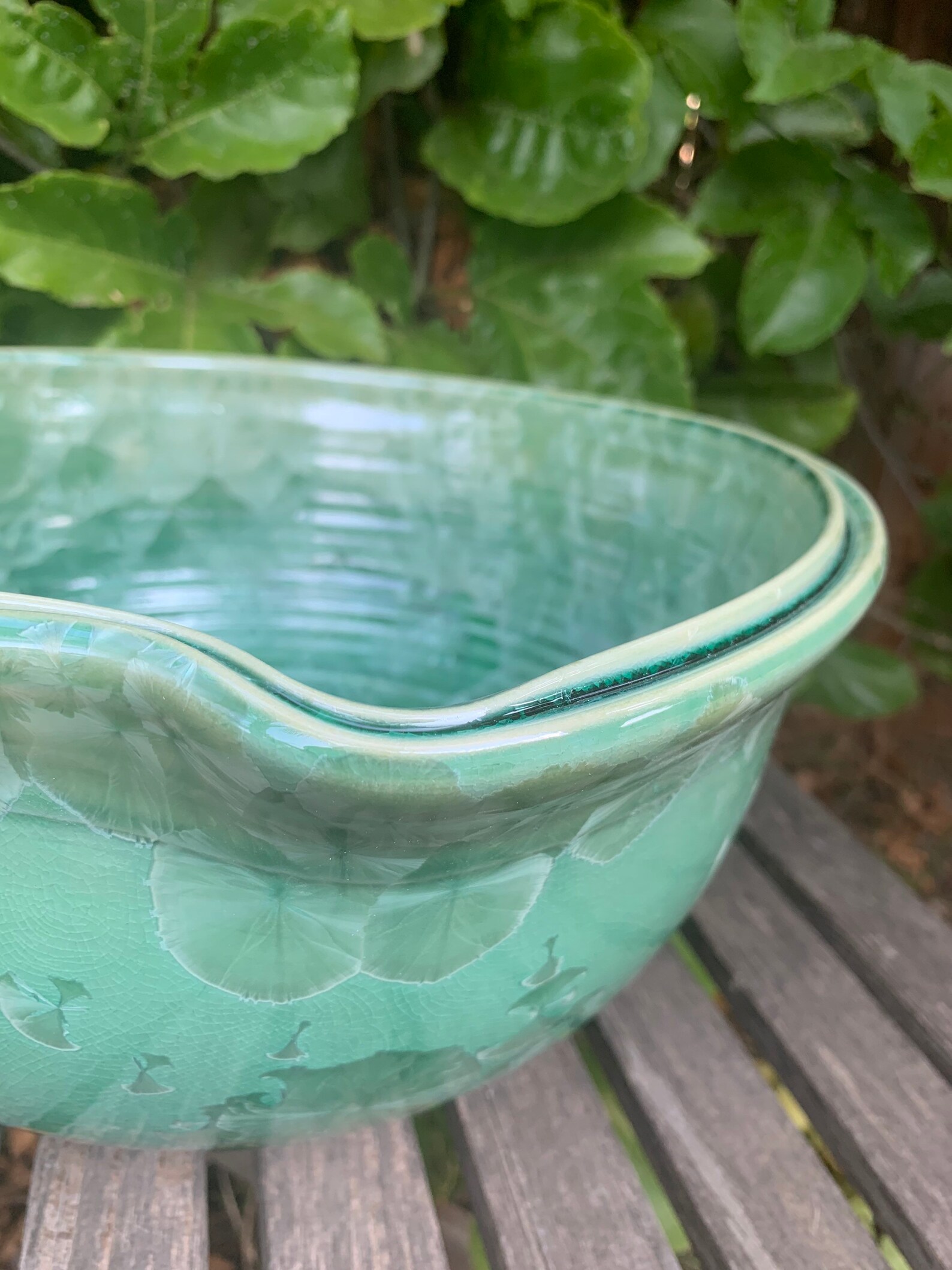 Crystalline Glazed Decorative Fruit Bowl Handmade Bowl Etsy