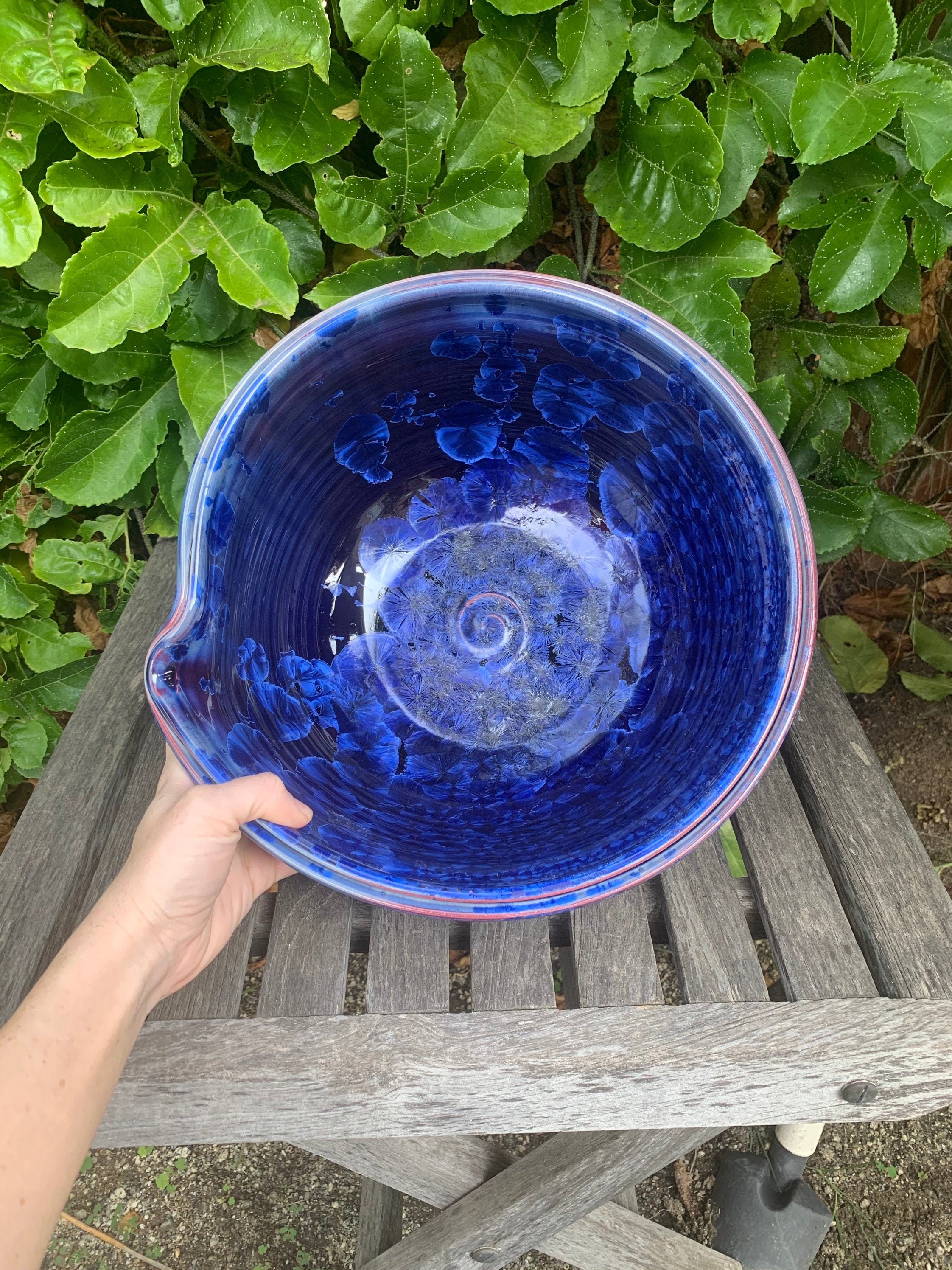 Crystalline Glazed Decorative Fruit Bowl Handmade Bowl Etsy