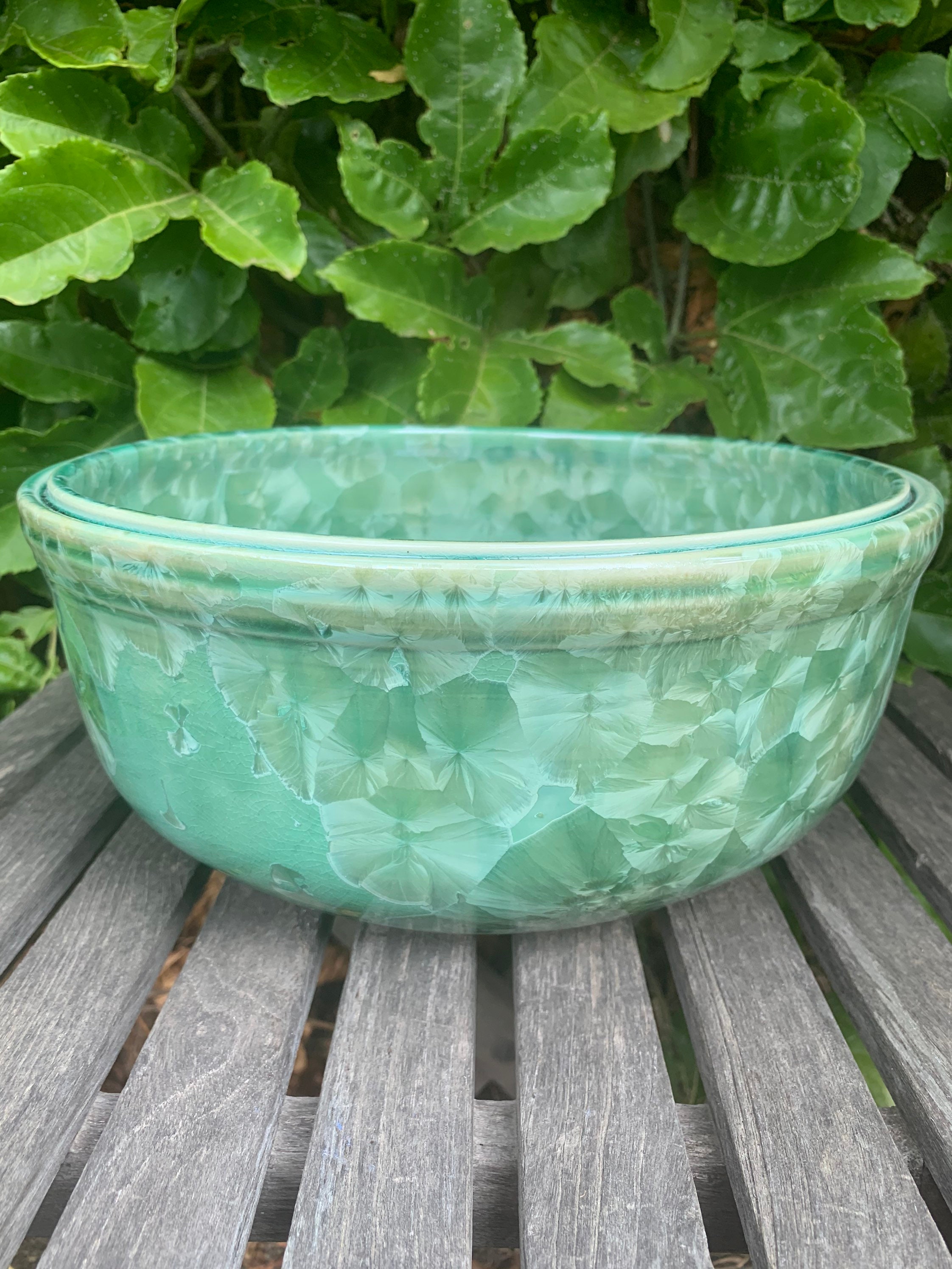 Crystalline Glazed Decorative Fruit Bowl Handmade Bowl Etsy