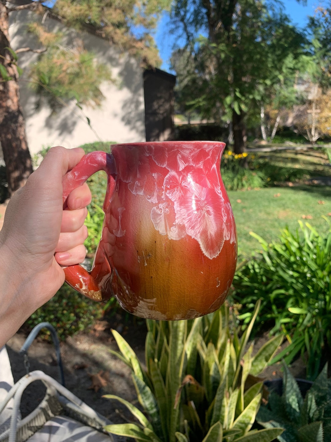24 Oz Large Ceramic Mug Handmade Crystalline Glazed Large Etsy