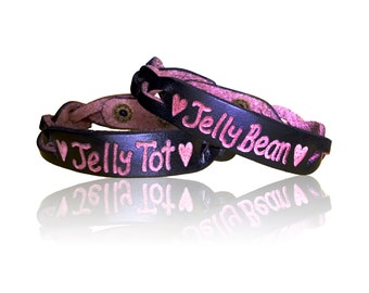 Group engraved bracelets -Sorority group bracelets -Fraternity leather bracelets - Cheer engraved bracelets -Engravable