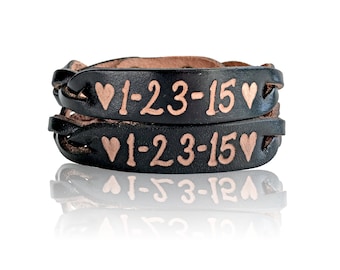 Group engraved bracelets -Sorority group bracelets -Fraternity leather bracelets - Cheer engraved bracelets -Engravable