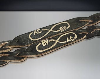 Matching Bracelets for Couples, Custom Bracelet His and Her, Leather Couples Bracelets, Engraved Couples Bracelets