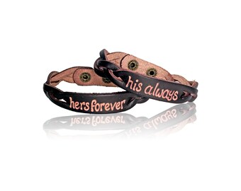 Engraved bracelets -Sorority group bracelets -Fraternity leather bracelets - Cheer engraved bracelets -Engravable