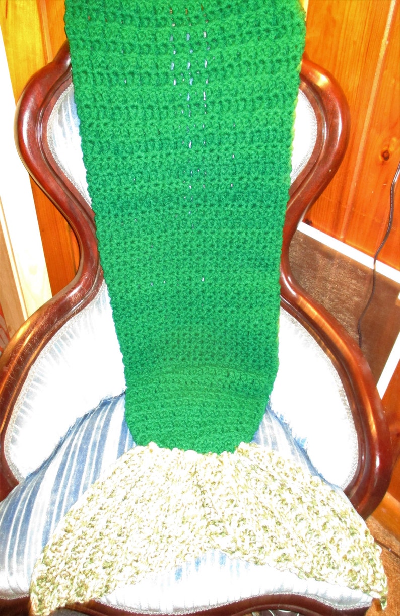 Adult 55 long total Green w Camo tail Clearance SALE RTS Mermaid Tail Hand Crocheted Blanket TweenTeen