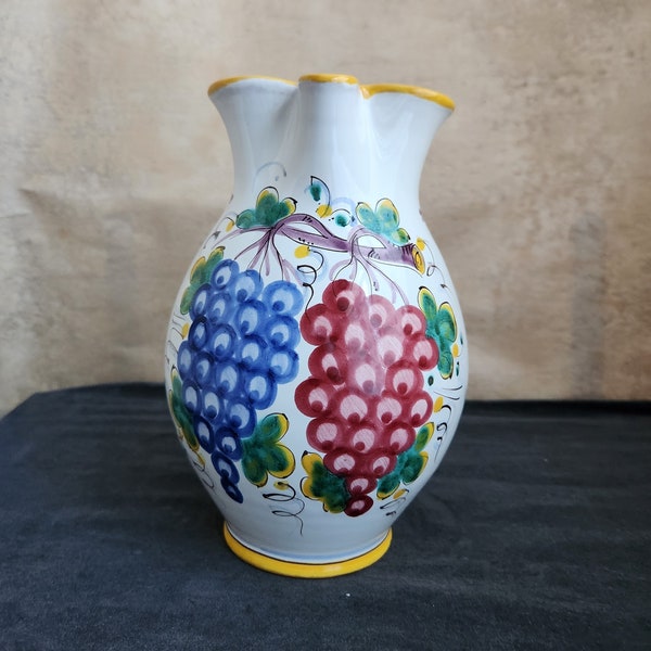 Vintage 8" Vase or Wine Jug, Modra Slov Keramika Pottery, Made in Czechoslovakia Signed
