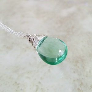 HUGE Natural Stone Necklace, Flourite Necklace Silver Wrapped
