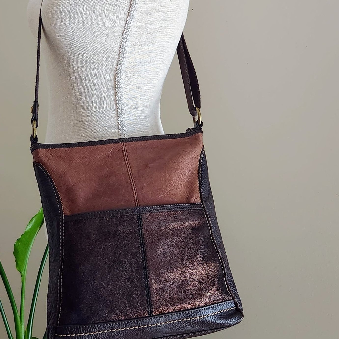 Nylon & Leather Shoulder Bag in Brown – Archive Club