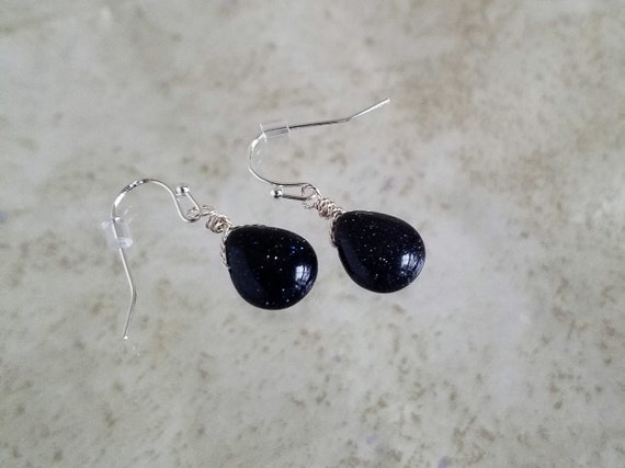 Blue goldstone earrings shop