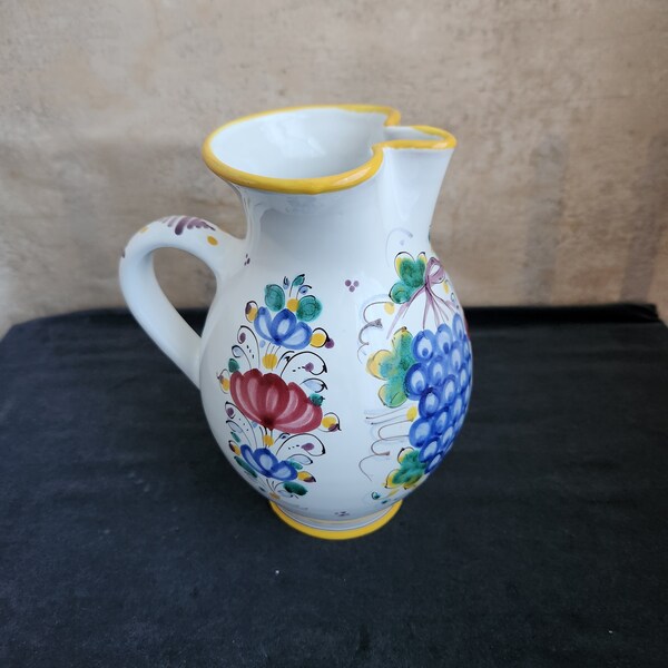 Vintage 8" Vase or Pitcher, Modra Slov Keramika Pottery, Made in Czechoslovakia Signed