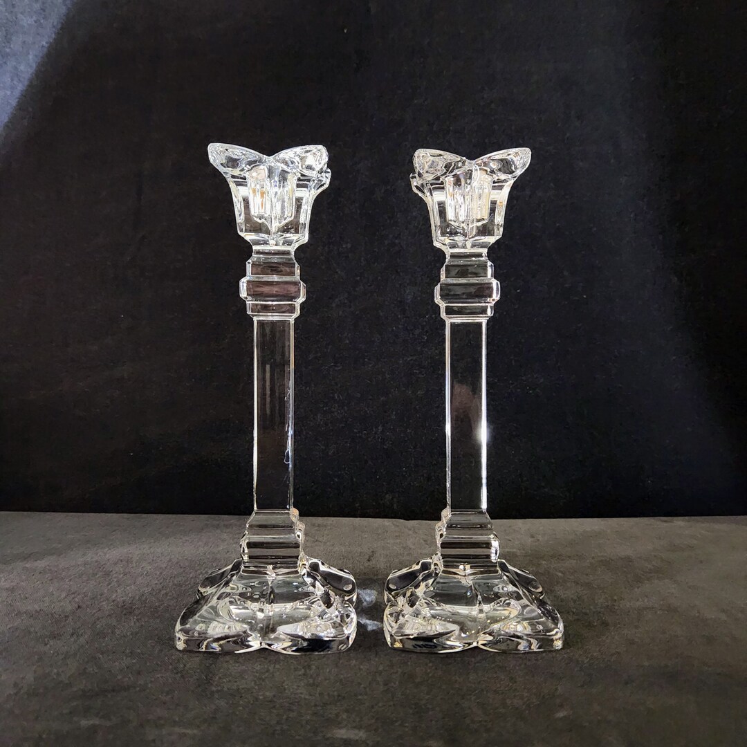 Vintage Mikasa the Petals Crystal Candlesticks Set of 2, 7.5 Inch - Etsy