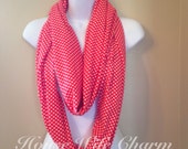 Red with White Dot Nursing Scarf- Ready to Ship
