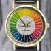 Anon Too reviewed Vintage Color Wheel | Art | Leather Watch | Women's / Men's Watch | Birthday Gift | Wedding | Gift  Ideas | Jewelry Fashion Accessories