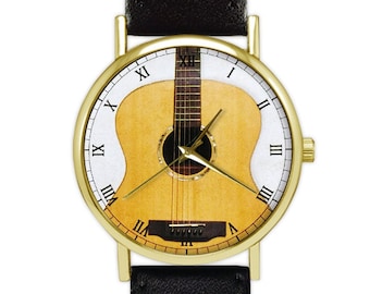 Acoustic Guitar Watch | Leather Watch | Ladies Watch | Men's Watch | Musician | Birthday | Wedding | Gift Ideas |