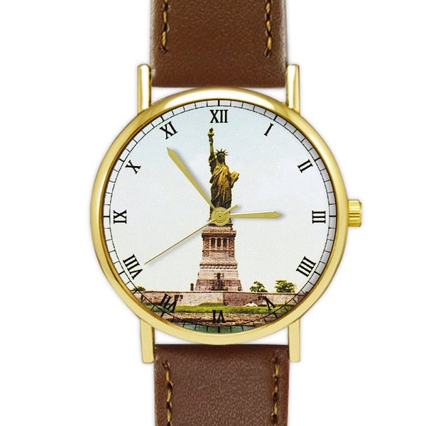 Vintage Statue of Liberty Watch | New York | Ellis Island | Leather Watch | Ladies Watch | Men's Watch | Gift Ideas | Fashion Accessory