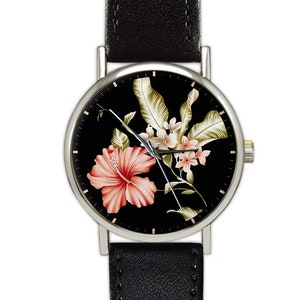 Hibiscus Flower Watch | Floral | Women's Watch | Ladies Watch | Gift for Her | Gift Ideas | Jewelry | Fashion Accessory |