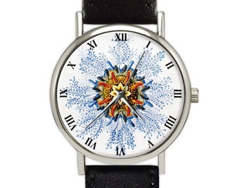 Vintage Sea Anemone Watch | Marine Life | Classic Style | Leather Watch | Ladies Watch | Men's Watch | Unisex | Birthday | Fashion Accessory