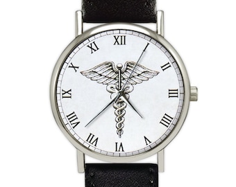 Caduceus Symbol | Medical Symbol | Ladies Watch | Men's Watch | Health Professionals | Birthday Gift Ideas | Wedding | Fashion Accessories