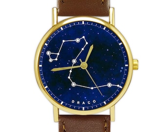 Draco Constellation Watch | Dragon Leather Watch | Ladies Watch | Mens Watch | Gift Idea | Minimalist | Geometric | Line Drawing | Astronomy