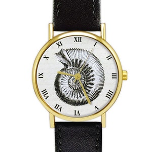 Ammonite Vintage Style Watch | Marine Mollusc | Shell | Leather Watch | Ladies Watch | Men's Watch | Birthday | Wedding | Gift | Accessory