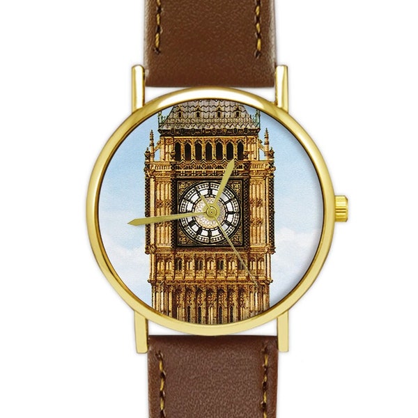 Big Ben, London Tower Clock Watch | Leather Watch | Women's / Unisex Watch | Birthday Gift | Wedding | Gift  Ideas | Jewelry | Accessory