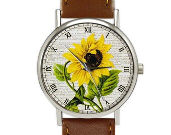 Sunflower Flower Watch | Floral | Botanical | Women's Watch | Ladies | Birthday | Mother's Day Gift | Gift Ideas | Jewelry |