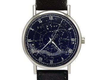 montre vintage Constellation du Nord | Carte céleste | Etoiles | Hémisphère Nord | Montre femme | Montre homme | Bijoux | Accessoire