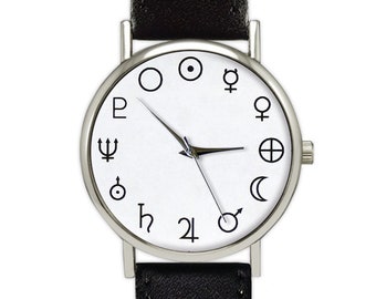 Planet Signs | Symbols | Solar System | Minimalist | Ladies Watch | Men's Watch | Gift Ideas | Birthday | Wedding | Fashion Accessories