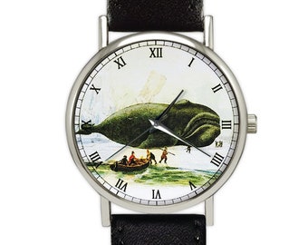 Vintage Sperm Whale Watch | Leather Watch | Ladies Watch | Men's Watch | Birthday Gift Idea | Fashion Accessories
