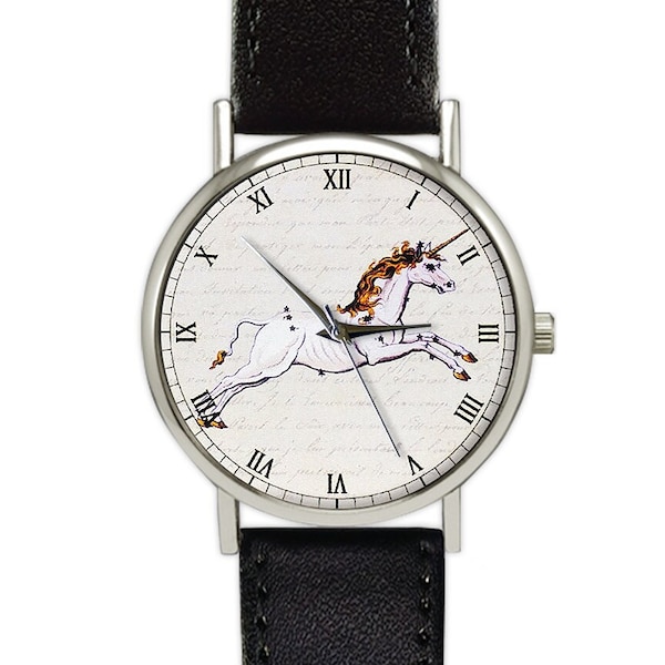 Vintage Unicorn Constellation Watch | Classic Leather Watch | Ladies Watch | Unisex Watch | Birthday Gift Ideas | Fashion Accessory | Horse
