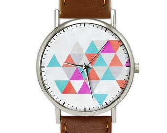 Geometric Watch | Triangles | Vintage Style Watch | Ladies Watch | Women's Watch | Mens Watch | Birthday | Wedding | Fashion Accessory