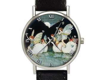 Vintage Fairies Watch | Classic Style | Leather Watch | Ladies Watch | Women's Watch | Birthday Gift | Fashion Accessories | Gift Ideas